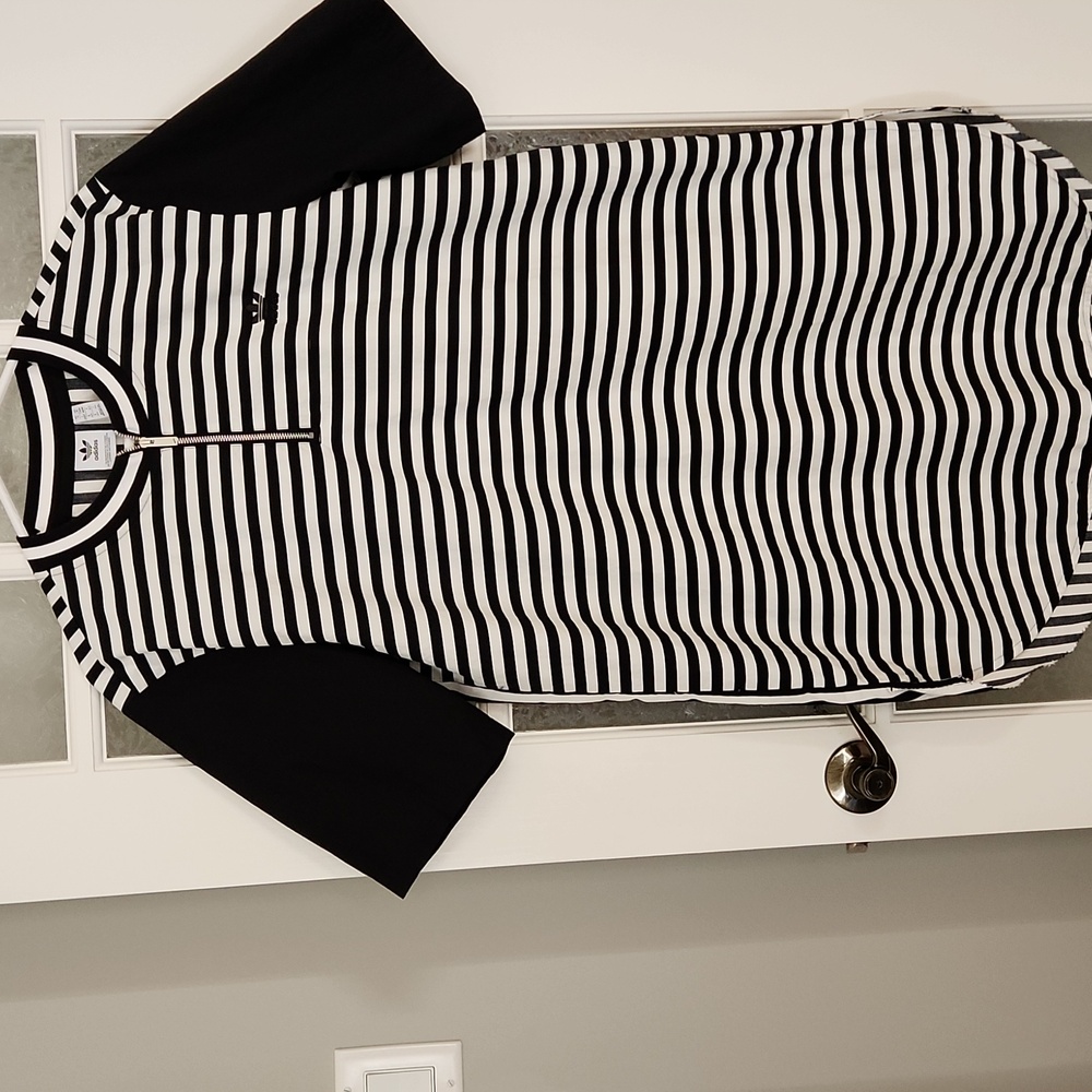 Adidas Black and White Striped Dress